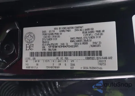 2019 Ford F-150 Xlt from USA, damaged, VIN 1FTEW1EP8KFD02281